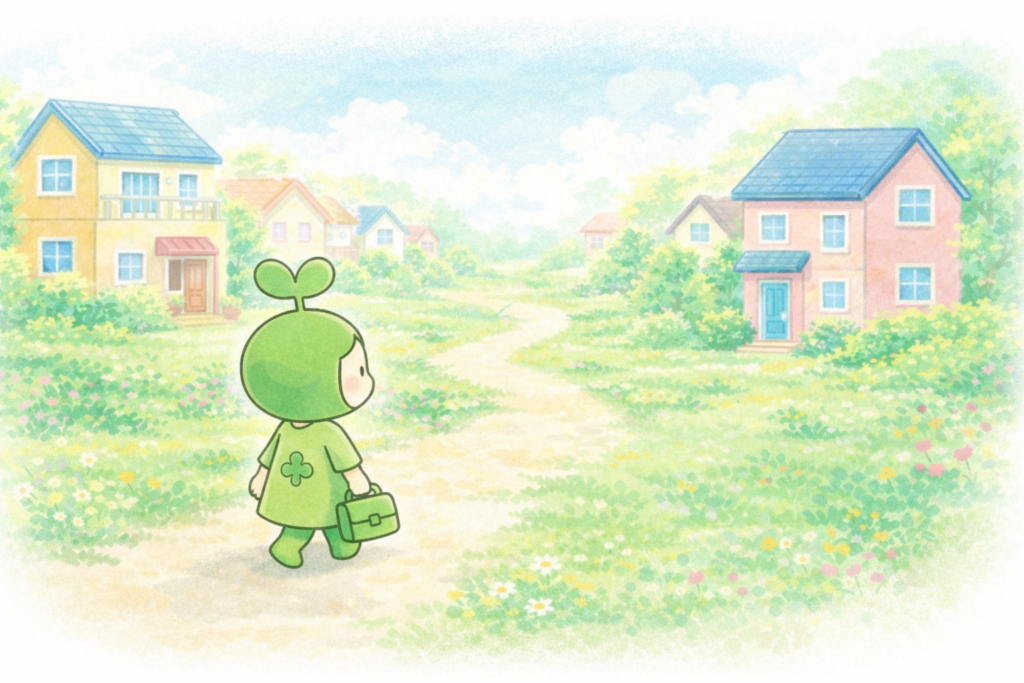 往診に向かうあしたちゃん