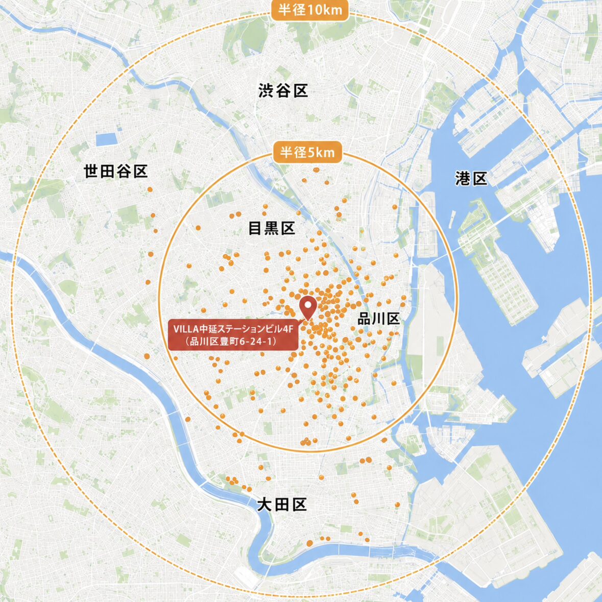 あしたの在宅クリニック 訪問診療対応エリア地図